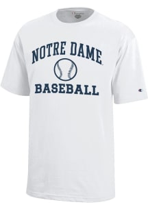 Champion Notre Dame Fighting Irish Youth White Baseball Core Short Sleeve T-Shirt