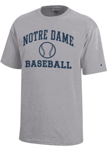 Champion Notre Dame Fighting Irish Youth Grey Baseball Core Short Sleeve T-Shirt