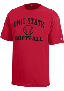 Champion Ohio State Buckeyes Youth Red Softball Core Short Sleeve T-Shirt