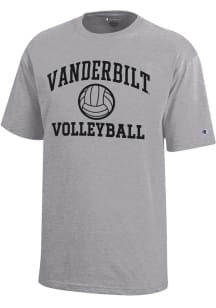 Champion Vanderbilt Commodores Youth Grey Volleyball Core Short Sleeve T-Shirt
