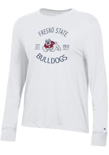 Champion Fresno State Bulldogs Womens White Core LS Tee