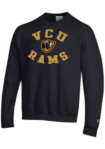 Champion VCU Rams Mens Black Powerblend Long Sleeve Crew Sweatshirt