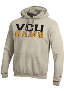 Champion VCU Rams Mens Oatmeal Powerblend Long Sleeve Hoodie