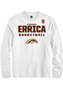 Nicholas Errica Western Michigan Broncos White NIL Stacked Box Long Sleeve Player T Shirt