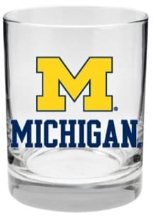Michigan Wolverines 14oz Block M Rock Glass -