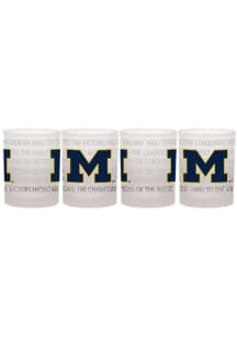 Michigan Wolverines 4 Pack Fight Song Rock Glass - White
