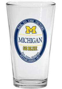 Michigan Wolverines 16oz Oval Logo Pint Glass - White