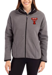 Cutter and Buck Texas Tech Red Raiders Womens Graphite Cascade Sherpa Light Weight Jacket