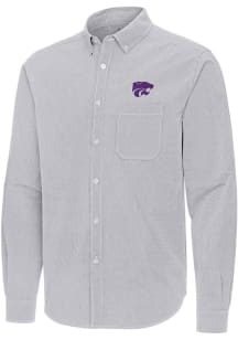 Antigua K-State Wildcats Mens Ash Porter Long Sleeve Dress Shirt