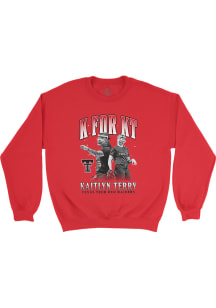 Kaitlyn Terry  Campus Ink Texas Tech Red Raiders Youth Red K for KT Long Sleeve Crew Sweatshirt