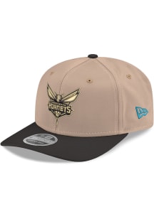 New Era Charlotte Hornets Black & Camel Stretch Snap 9SEVENTY Adjustable Hat - Brown