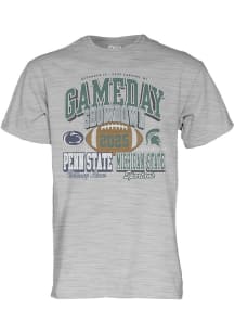 Blue 84 Michigan State Spartans Grey Football vs Penn State Nittany Lions Short Sleeve T Shirt