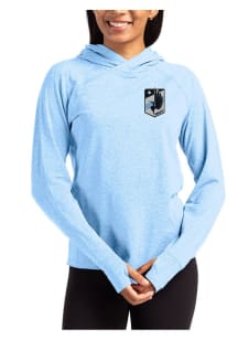Cutter and Buck Minnesota United FC Womens Light Blue Adapt Knit Hood Hooded Sweatshirt