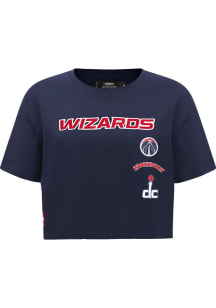 Pro Standard Washington Wizards Womens Navy Blue Retro Classic Multi Short Sleeve T-Shirt