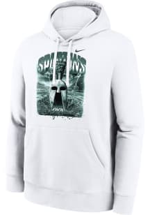 Nike Michigan State Spartans Mens White FAN TEE Long Sleeve Hoodie