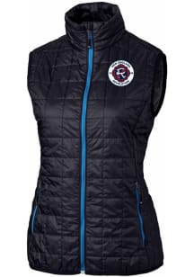 Cutter and Buck New England Revolution Womens Navy Blue Rainier PrimaLoft Vest