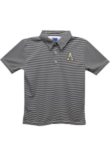 Vive La Fete Appalachian State Mountaineers Toddler Black Pencil Stripe Short Sleeve Polo Shirt