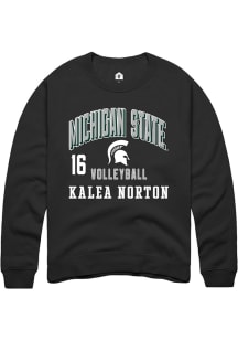 Kalea Norton Michigan State Spartans Mens Black NIL Arch Logo Player Crew
