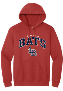 Summit Sportswear Louisville Bats Mens Crimson Arch Mascot Long Sleeve Hoodie