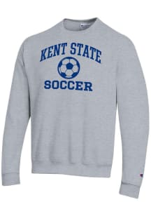 Champion Kent State Golden Flashes Mens Grey Soccer Icon Powerblend Long Sleeve Crew Sweatshirt
