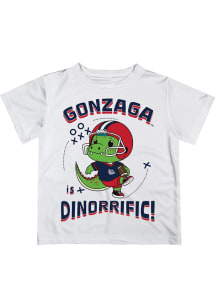 Vive La Fete Gonzaga Bulldogs Youth White Dino-Riffic Short Sleeve T-Shirt