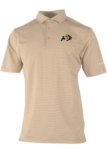 Columbia Colorado Buffaloes Mens Gold Double Hit Short Sleeve Polo