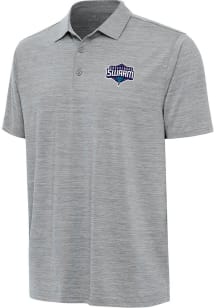 Antigua Greensboro Swarm Mens Grey Heather Layout Short Sleeve Polo