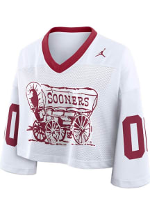 Oklahoma Sooners Womens Nike Crop Fashion Football Jersey - White