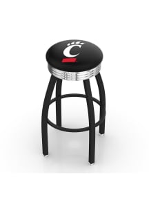 Cincinnati Bearcats 3 Ring Chrome Seat Pub Stool - Black