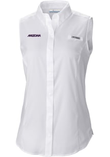 Columbia Arizona Wildcats Womens White Heat Seal Omni Wick Tamiami Polo Shirt