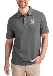 Cutter and Buck Northwestern Wildcats Graphite Advantage Pique Big and Tall Polo