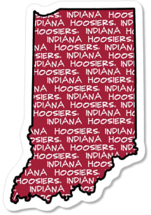 Indiana Hoosiers 3.5" Text Filled State Rugged Stickers - Crimson
