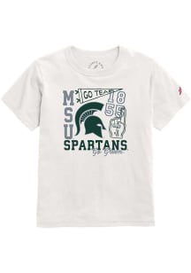 Michigan State Spartans Youth White Logo Collage Short Sleeve T-Shirt