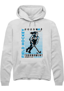 Summit Sportswear Big Ten Mens White 2025 Field Hockey Tournament Long Sleeve Hoodie