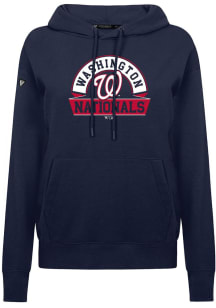Levelwear Washington Nationals Womens Navy Blue Adorn Banner Arch Hooded Sweatshirt