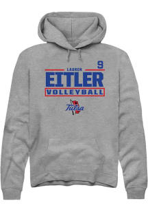 Lauren Eitler Tulsa Golden Hurricane Mens Graphite NIL Stacked Box Player Hood
