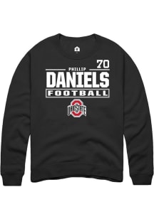 Phillip Daniels Ohio State Buckeyes Mens Black Football NIL Stacked Box Player Crew