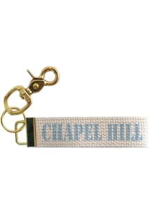 Chapel Hill Block Text Woven Keychain - White