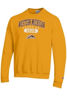 Champion Western Michigan Broncos Mens Gold Arch Pill Class of 2028 Powerblend Long Sleeve Crew Sw..
