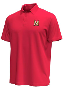 Under Armour Maryland Terrapins Mens Red Icon Short Sleeve Polo