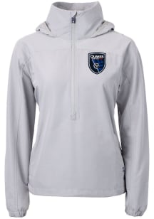 Cutter and Buck San Jose Earthquakes Womens Grey Charter Eco Pullover
