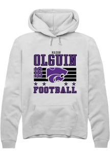 Mason Olguin  Rally K-State Wildcats Mens White NIL Striped Long Sleeve Hoodie