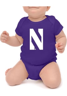 Little King Northwestern Wildcats Baby Purple Primary Logo Short Sleeve One Piece