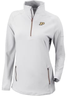 Columbia Purdue Boilermakers Womens White Heat Seal Omni Wick Outward Nine Qtr Zip
