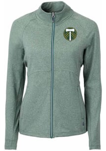 Cutter and Buck Portland Timbers Womens Green Adapt Eco Knit Light Weight Jacket