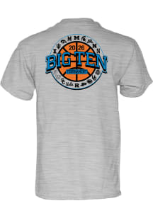 Blue 84 Big Ten Grey 2026 Big Ten Basketball Tournament All Team Pinwheel Short Sleeve T Shirt