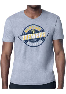 Starter Milwaukee Brewers Grey Route 66 Short Sleeve T Shirt