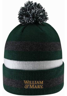 LogoFit William & Mary Tribe Green Primetime Cuff Pom Mens Knit Hat