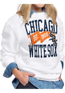 Starter Chicago White Sox Womens White Pennant Crew Sweatshirt