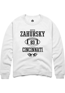 Devyn Zahursky  Rally Cincinnati Bearcats Mens White NIL Sport Icon Long Sleeve Crew Sweatshirt